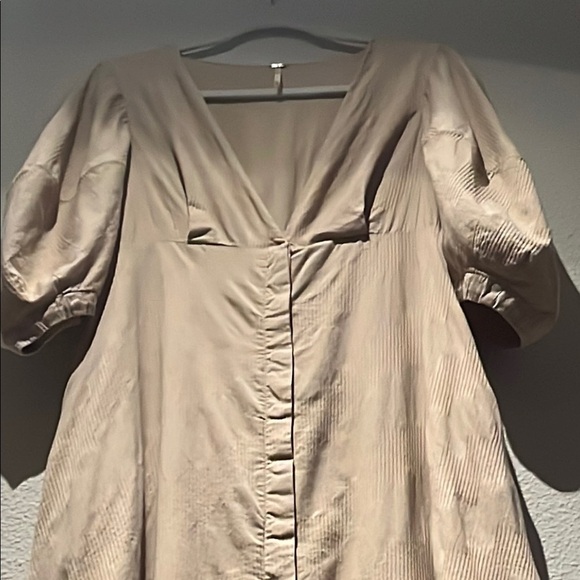 Free People Tan Puff Sleeve Sundress - Picture 5 of 8